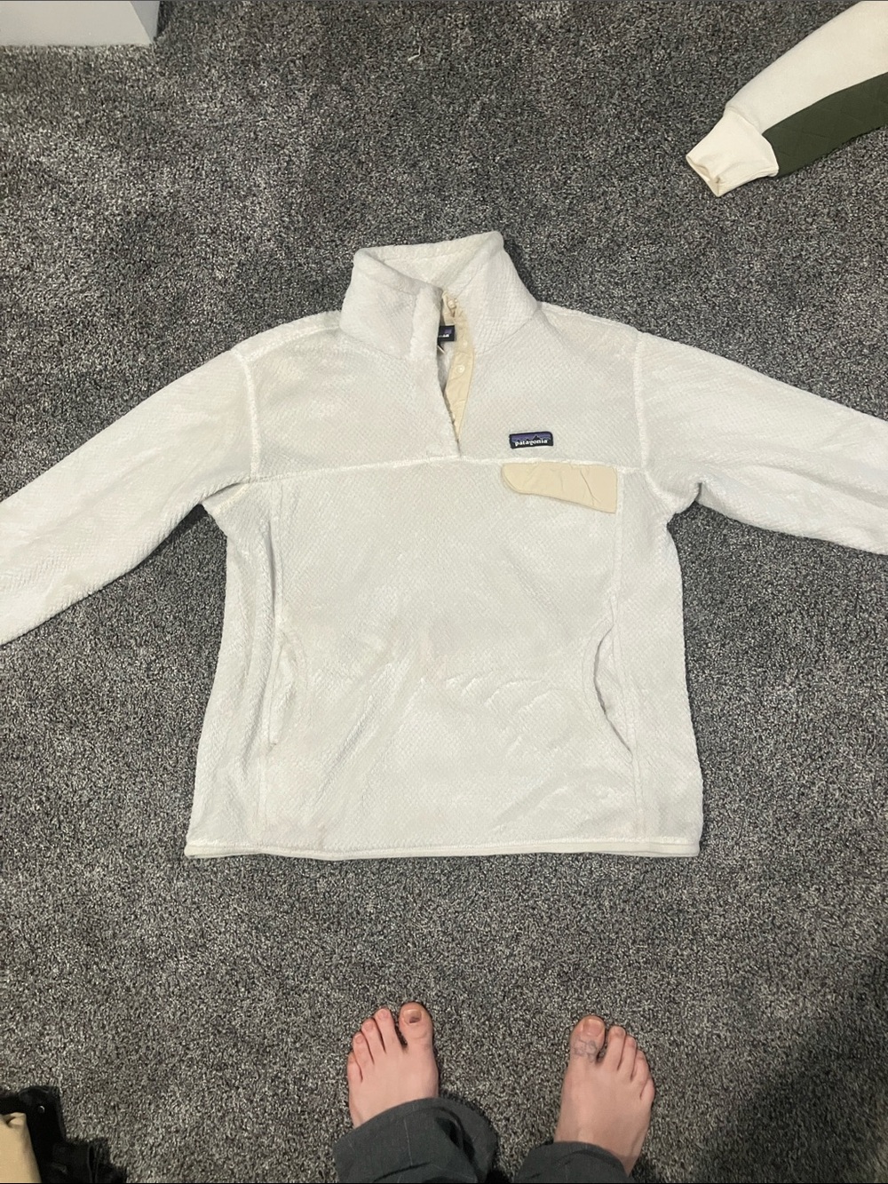 Patagonia Women's Cream White Fleece Cowl Pullover